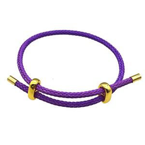 Purple Tiger Tail Steel Bracelet Adjustable, approx 3mm thickness