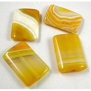 Natural Agate beads, Rectangle, yellow dye, 22x30mm,12pcs per st