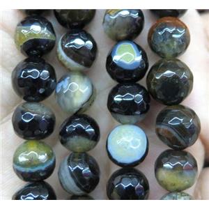 yellow druzy Agate beads, faceted round, approx 12mm dia