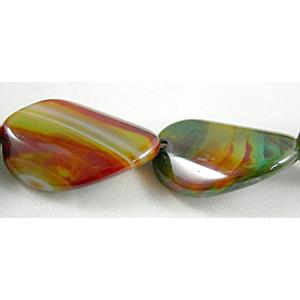 Natural Agate beads, Twist, dye, 18x25mm, 15pcs per st