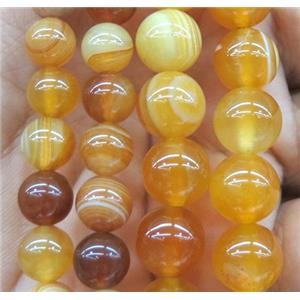 golden striped agate beads, round, approx 12mm dia