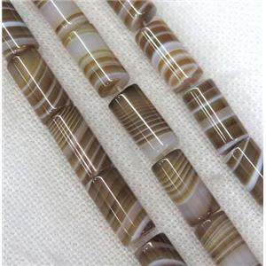 coffee stripe Agate beads, approx 8x16mm
