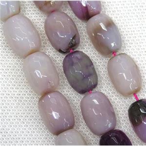 purple Agate beads, faceted barrel, approx 12x16mm, 24pcs per st
