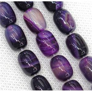purple Agate barrel Beads, approx 10x15mm, 28pcs per st