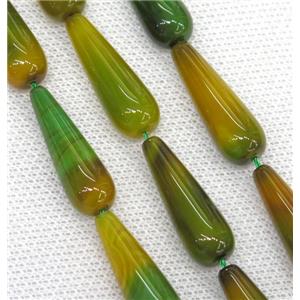 bumblebee Agate teardrop beads, approx 10x30mm, 13pcs per st