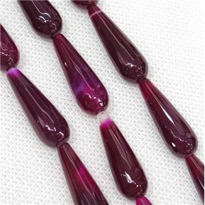 mauve Agate beads, faceted teardrop, approx 10x30mm, 13pcs per st