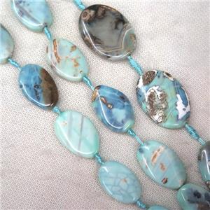 Agate beads, freeform, turq blue, approx 20-30mm, 9pcs per st