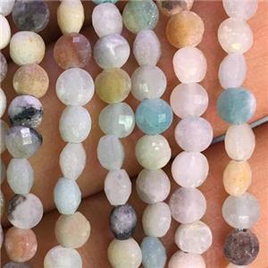 Amazonite coin round beads, approx 2x4mm