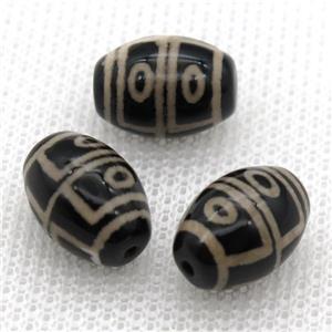 tibetan Dzi barrel beads, approx 10x14mm