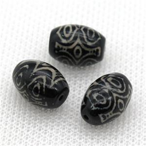 tibetan Dzi barrel beads, approx 10x14mm