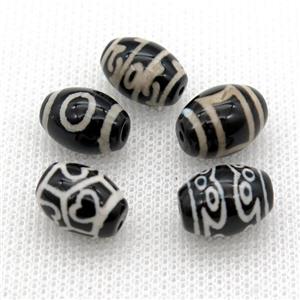 tibetan DZi barrel beads, mixed, approx 10x14mm