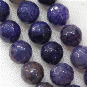 purple veins Agate Beads, faceted round, approx 12mm dia