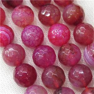 hotpink veins Agate Beads, faceted round, approx 10mm dia