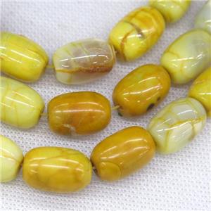 yellow Agate barrel beads, approx 13-18mm