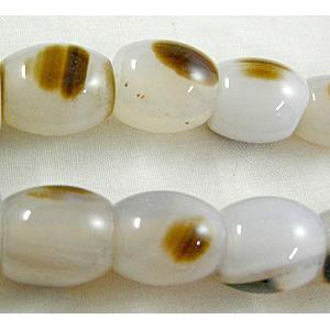 Natural Agate beads, drum beads, 14x16mm, 25pcs per st