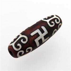 tibetan DZi Agate barrel beads, approx 14-40mm