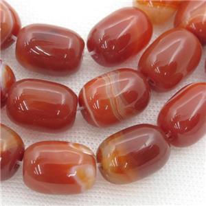 red Carnelian Agate barrel beads, approx 13x18mm