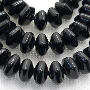black onyx agate hexagon beads, approx 6x10mm
