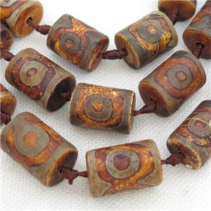 Tibetan Agate column beads, eye, approx 16-22mm