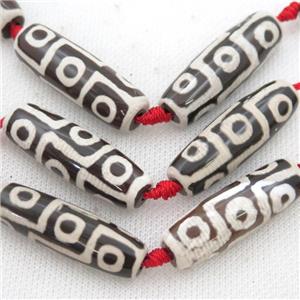 black white Tibetan Dzi Agate rice beads, 9eyes, approx 14-40mm