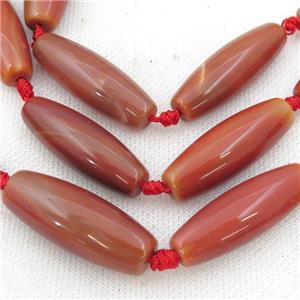 red Agate rice Beads, approx 14x40mm