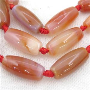 red Agate rice Beads, approx 15x25mm