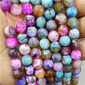mix Agate Beads, dye, faceted round, approx 8mm dia