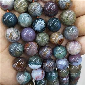 Natural Ocean Agate Beads Multicolor Smooth Round, approx 12mm dia