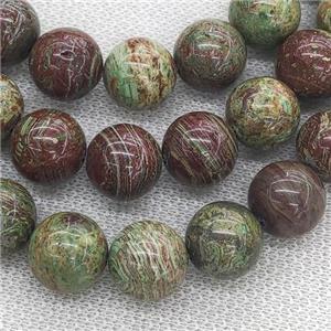 green Striped Jasper Beads, round, approx 10mm dia