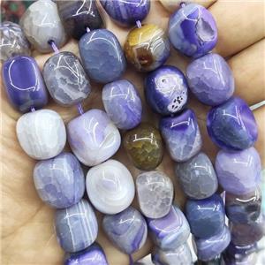 natural Agate Beads, freeform, purple dye, approx 14-17mm