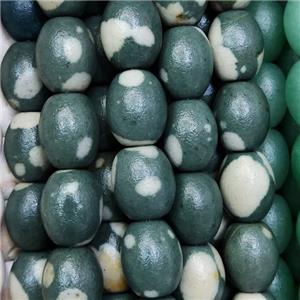 Green Quartzite Beads Matte Barrel, approx 15-20mm, 18pcs per st