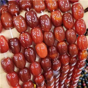 Natural Agate Barrel Beads Red Dye AB-Grade, approx 13-18mm, 22pcs per st