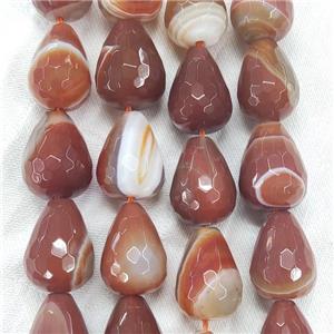 Natural Red Carnelian Teardrop Beads Faceted, approx 15-20mm