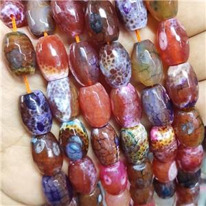 Red Fire Agate Barrel Beads Faceted, approx 13-18mm