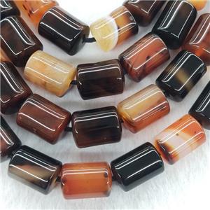 Natural Fancy Agate Column Beads, approx 13-20mm