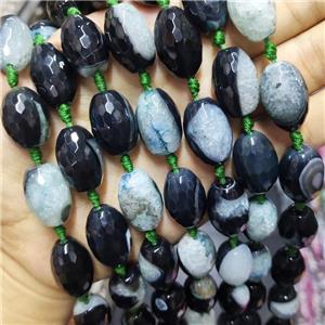 Agate Druzy Barrel Beads Faceted, approx 14-21mm