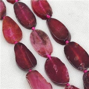 Natural Agate Slice Beads Red Dye, approx 15-42mm