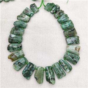 Green Cherry Sakura Agate Beads Freeform Graduated Topdrilled Dye, approx 20-42mm