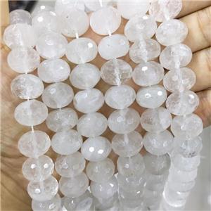 Clear Crystal Quartz Beads Faceted Rondelle, approx 16mm