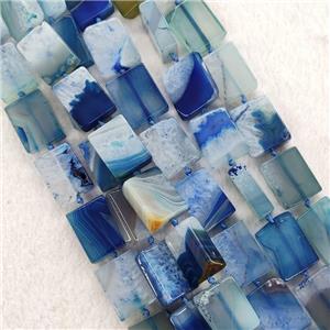 Blue Agate Rectangle Beads Dye, approx 15-20mm