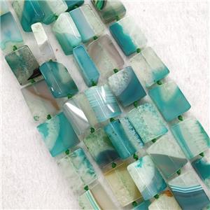 Green Agate Rectangle Beads Dye, approx 15-20mm