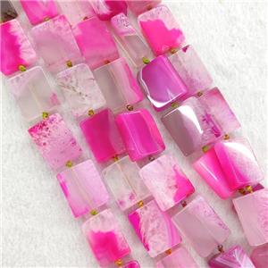 Hotpink Agate Rectangle Beads Dye, approx 15-20mm