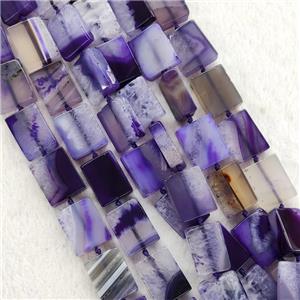 Purple Agate Rectangle Beads Dye, approx 15-20mm