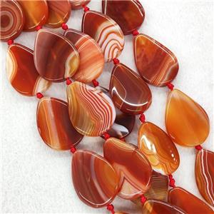 Red Stripe Agate Beads Teardrop, approx 30-40mm