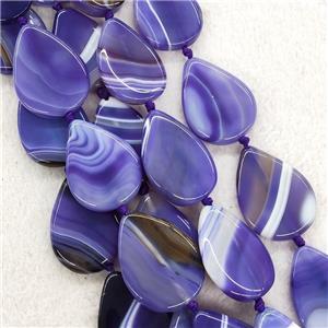 Purple Stripe Agate Beads Teardrop, approx 30-40mm
