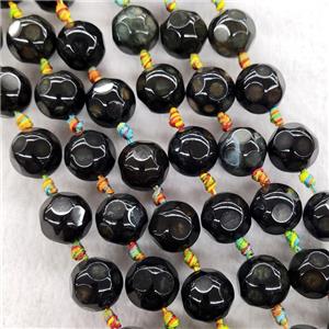 Natural Agate Round Beads Faceted Dye, approx 16mm