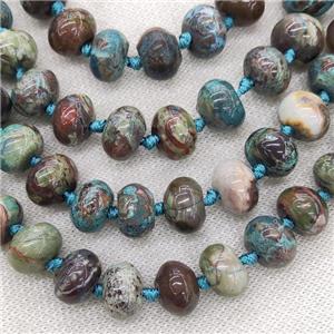 Blue Ocean Jasper Beads Smooth Rondelle Dye, approx 12mm