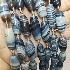 Natural Stripe Agate Beads Rice Smooth, approx 13-30mm, 8pcs per st