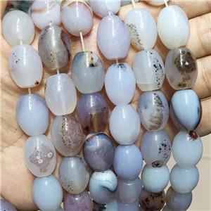 Natural Agate Barrel Beads Gray White, approx 15-20mm, 18pcs per st
