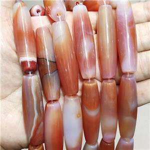 Natural Agate Rice Beads Red, approx 13-50mm, 7pcs per st